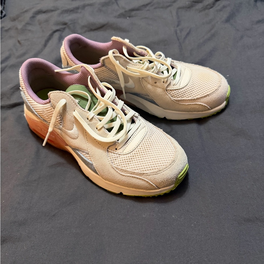 Nike Women's Cream and Purple Sneakers